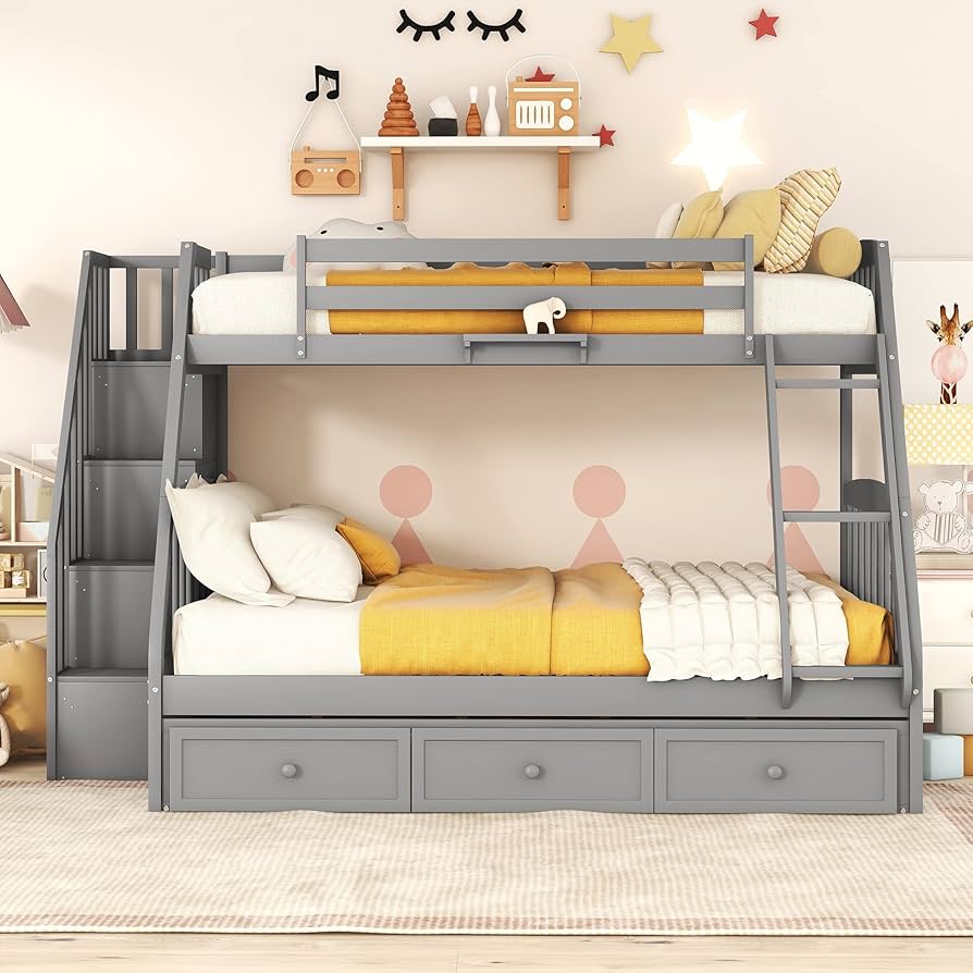 Amazon.com: VilroCaz Twin Over Full Size Bunk Bed with